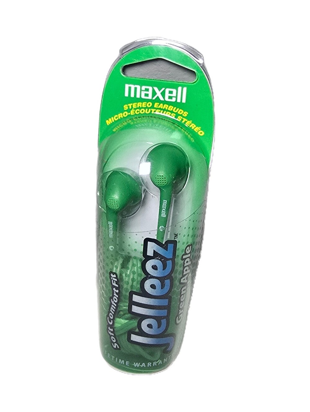 Maxell Jelleez Green Apple Stereo Earbuds NEW